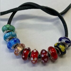 Authentic Pandora Murano 10 Charms Bundle Sterling Silver Core Retired